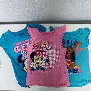 Bundle of 3 Disney Tees.  2 Minne Mouse & 1 Moana